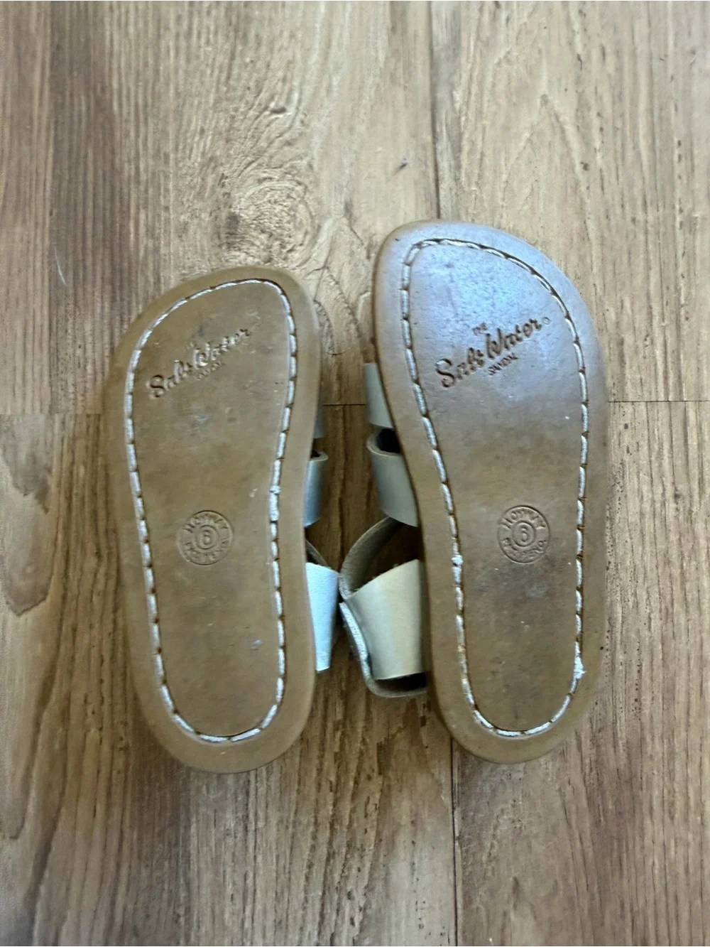 Salt Water classic Silver Leather Sandals, toddlers